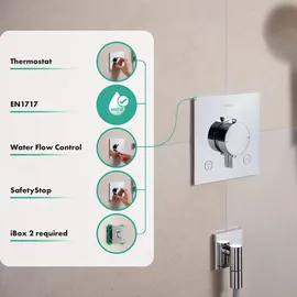 Hansgrohe Ecostat Comfort E Duschthermostat Unterputz für 2 Verbraucher Chrom 33716000
