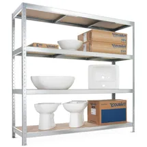Meta Weitspannregal Speed Rack 2470 x 1700 x 800 mm verzinkt + 4 Fachebenen + Spanplatten