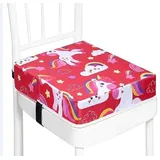 Vicloon SitzerhöHung Stuhl Kind, kindersitzerhöhung Flexible Sitzerhöhung Sitzkissen Kinder, Tragbare Rutschfestes Sitzkissen Kinder für Zuhause Unterwegs, (Einhorn Pink)