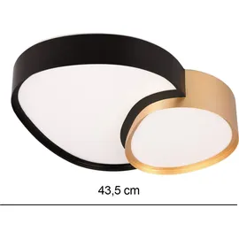 Trio Rise 1 21W rund schwarz-gold