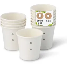 BIOZOYG Kaffeetasse Pappbecher 0,05 l Weiß 50 St.
