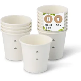 BIOZOYG Kaffeetasse Pappbecher 0,05 l Weiß 50 St.