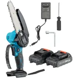 Akku-Kettensäge Kettensägen 6" 21V Mini Elektro 2 Akku Handkettensäge