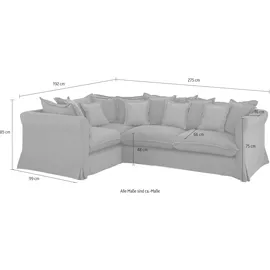Home Affaire Ecksofa HOME AFFAIRE "Luise L-Form", beige, B:275cm H:75cm T:192cm, Struktur 100% Polyester, Sofas, Ecksofa, mit vielen losen Kissen und abnehmbarer Husse