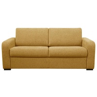 Schlafsofa mit Matratze 3-Sitzer - Liegefläche 140 cm - Matratze 14 cm - Stoff - Senfgelb - BEVIS