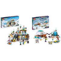 LEGO 41756 Friends Skipiste und Café Winter-Set mit Liann- & 41760 Friends Ferien im Iglu Set mit Camping-Zelt