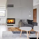 Kratki Kamineinsatz Panorama BImSchV2 2-Seitig Kaminofen 14kW Holzofen Modern🔥 Ø Schwarz