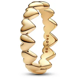 Pandora Damenring Reihe aus Herzen Goldfarben, 50/15,9