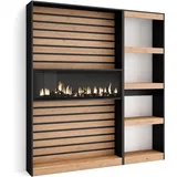 SKRAUT HOME REGAL Elektrokamin Eiche/Schwarz