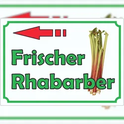 HB-Druck Frischer Rhabarber Werbeaufkleber  Hofladen Verkaufsförderung A2 (420x594mm)