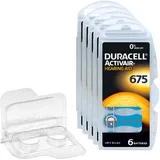 30 Duracell Activair Hörgerätebatterien PR44 blau 675 + Box für 2 Zellen