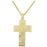 JuwelmaLux Kreuzanhänger JuwelmaLux Anhänger Kreuz 925/000 Sterling Silber gold plattiert JL20- (1-tlg)