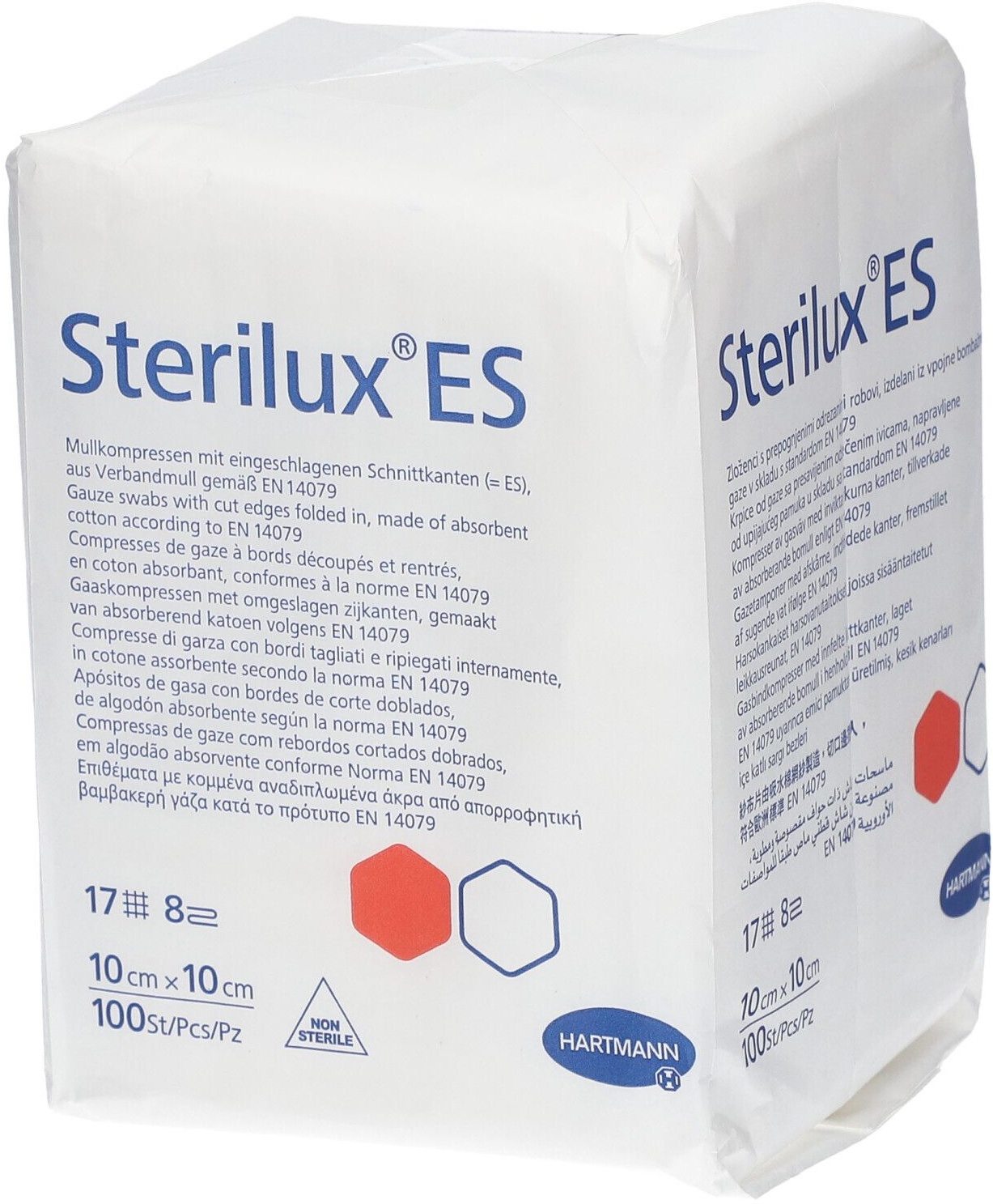 Stérilux® ES Compresse de gaze hydrophile à bords rentrés 10 cm x 10 cm 100 pc(s) Compresses