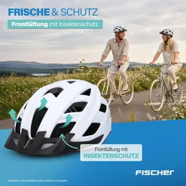 Fischer Fahrradhelm Urban Plus Atlanta S/M weiß schwarz