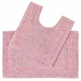Homescapes 2-tlg. Badgarnitur rosa, Aus 100% Baumwolle & Homescapes