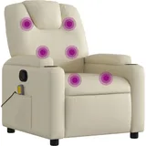 vidaXL Massagesessel Kunstleder 88 x 97 x 0 cm Creme mit Fernbedienung