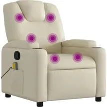 vidaXL Massagesessel Kunstleder 88 x 97 x 0 cm Creme mit Fernbedienung