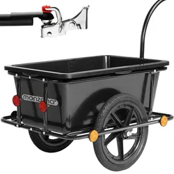 Bike Cargo Trailer Black 90L 80kg with Coupling