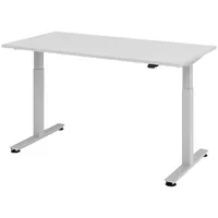 Bümö Schreibtisch Grau, Silber, Nachbildung, Rechteckig, 160x74x80 cm, FSC
