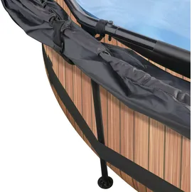 EXIT TOYS Wood Pool 300 x 76 cm inkl. Filterpumpe und Sonnensegel