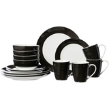 XXXLutz Ritzenhoff Breker Kombiservice Velvet, Schwarz, Weiß, Keramik, 16-teilig, 360 ml, 26x31x30 cm, Essen & Trinken, Geschirr, Geschirr-Sets, Kombiservice