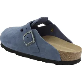 ROHDE Damen Pantolette aus Velourleder mit Tieffußbett Alba 6071, Größe:39 EU, Farbe:Blau - 39