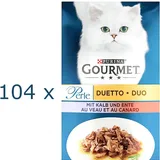 (EUR 8,48 / kg) GOURMET Perle Duetto mit Kalb und Ente in Sauce 104x 85 g