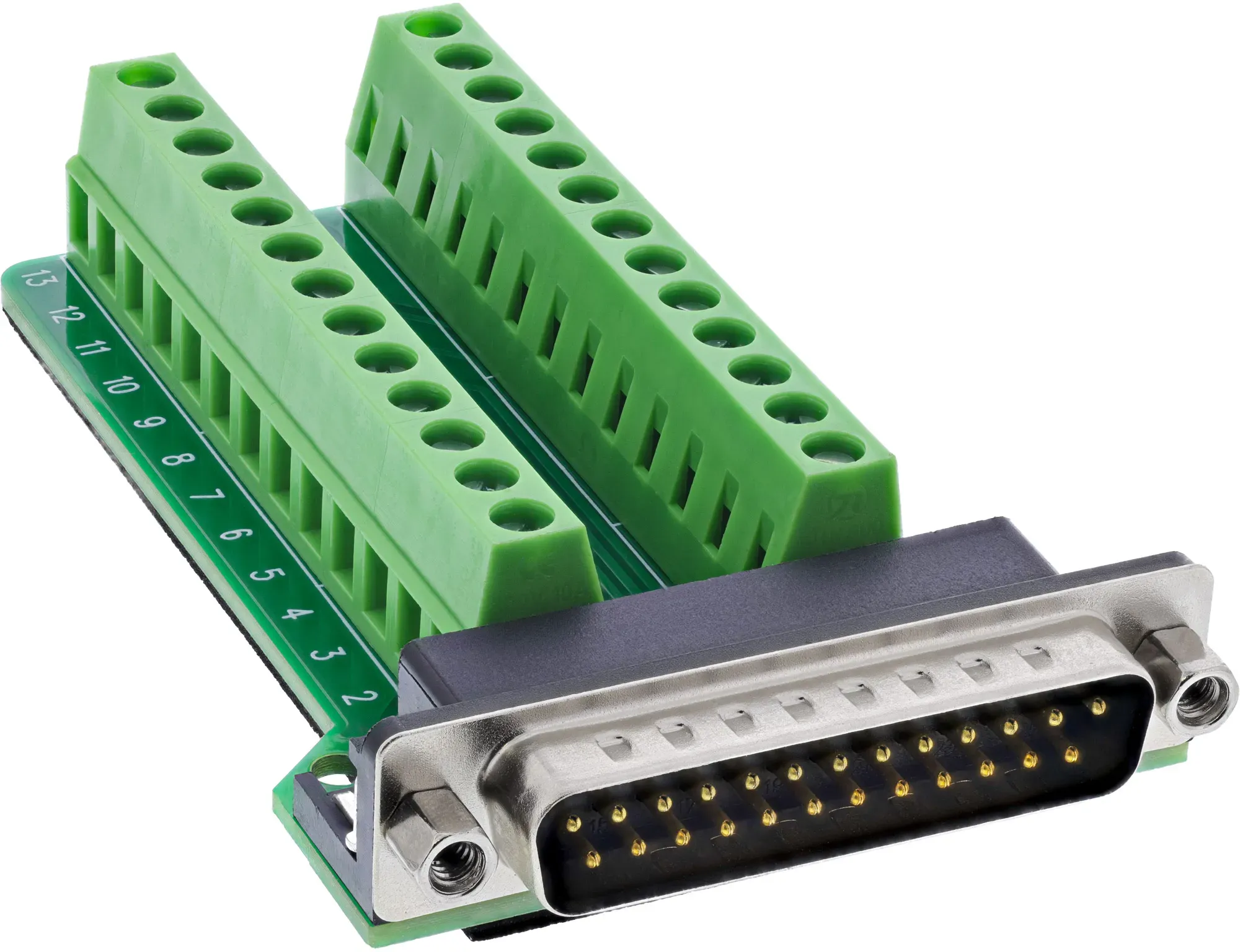 InLine® D-Sub 25 Terminalblock, Stecker, 2-reihig, Schraubklemme