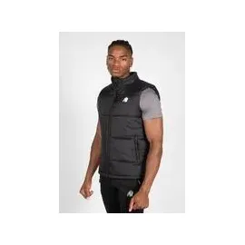 Gorilla Wear Irvine Puffer Vest Schwarz Fitness Weste Herren Stepmuster (DE/NL/SE/PL, Alphanumerisch, XL,