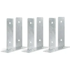 GAH Alberts Alberts 213015 U-Pfostenträger | zum Aufschrauben | feuerverzinkt | lichte Breite 91 mm | 3er Set