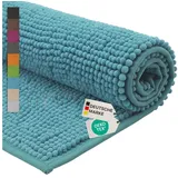 nyvi Badematten Set Chenille 2-teilig 45 x 50 cm und 50 x 80 cm Aqua