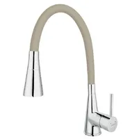 Novaservis Ferro - Spültischarmatur mit flexiblem Arm und einer Brause, Beige/verchromt 70720,0BE