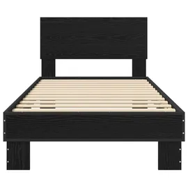vidaXL Bettgestell mit Kopfteil Schwarze Eiche 80 x 200 cm