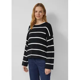 s.Oliver Gestreifter Pullover im Relaxed Fit Schwarz / Weiß 4XL