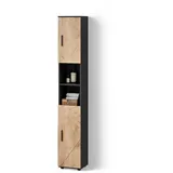 livinity Ronco Hochschrank 30 x 192 cm Goldkraft Eiche/Anthrazit Holzwerkstoff