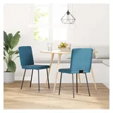 vidaXL Esszimmerstühle 2 Stk. Blau Samt