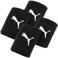 Puma Unisex Wristband long 4er Pack - Schweißband, Running & Training, Puma Logo, Schwarz