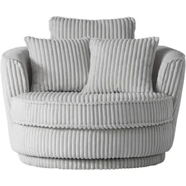 Home Affaire Drehsessel MAISIE Velours/Cord 120 x 86 x 120 cm Grau mit Kissen