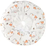 FANSU Halskrause Katze Weich, Soft Halskrausen für Katzen Atmungsaktives Schutzkragen Katze Einstellbarer Schützender Kragen für Katze und Hund (XL,Blume Katze)