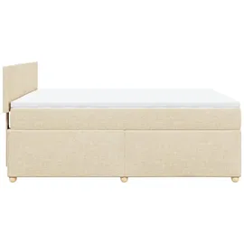 vidaXL Boxspringbett mit Matratze Creme 140x200 cm Stoff - Creme