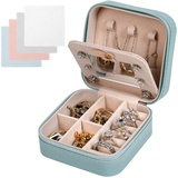 Aucuu Schmuckkasten,Schmuckkästchen Klein Reise für Damen Mädchen, Reiseschmuckaufbewahrung mit Spiegel, Schmuckschatulle,Schmuck-Organizer, Schmuckbox, Jewelry Box, Schmuckaufbewahrung