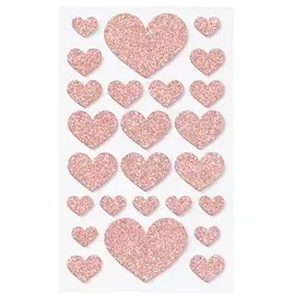 Folia Moosgummi Glitter-Sticker HEARTS LOVE 50 Stück