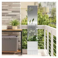 vidaXL Sichtschutz-Leinwand 32 x 140 cm Silber Edelstahl