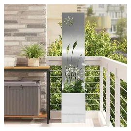 vidaXL Sichtschutz-Leinwand 32 x 140 cm Silber Edelstahl