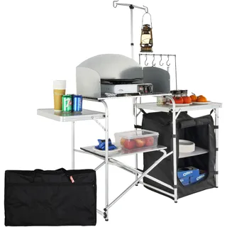 VEVOR Camping Küchentisch Klappbar Tragbarer Kochtisch 1 Schrank & Windschutz
