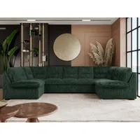 MKS MÖBEL Ecksofa COMODO U, Set, Sofa big XXL, Wellenfedern, Wohnlandschaft XXL, mit Schlaffunktion, Bettfunktion, U-form Ecksofa, Schlafsofa, HR-Schaum grün