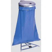 PROREGAL Robuster Müllsackständer mit Fußpedal | 120 Liter, HxBxT 100x49x49cm | Stahl | Verzinkt-Silber | Mülleimer Abfalleimer Müllkorb