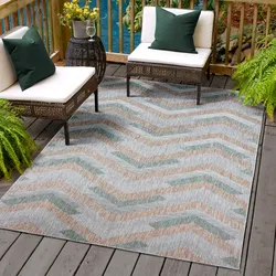 Teppich SANAT "Melissa 8004", grau, B:240cm H:10mm L:330cm, Kunstfaser, Teppiche, Kurzflor, In -und Outdoor geeignet, Wohnzimmer