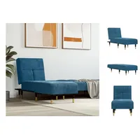 vidaXL Chaiselongue Blau Samt