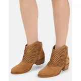 felmini wide fit Stiefelette Stiefelette Veloursleder - Braun - 41